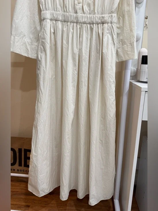 Zara White Shirt Dress Midi Button Front Size M - Picture 2 of 6